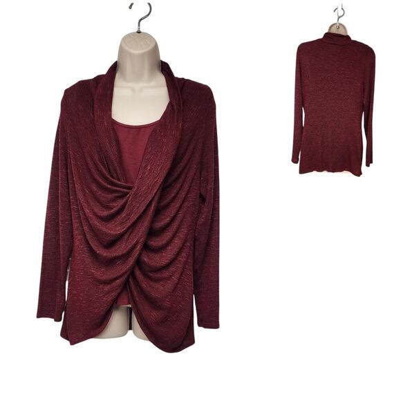 A PEA IN THE POD RED COWL NECK LONG SLEEVE MATERNITY SWEATER SIZE LARGE - Picture 1 of 8